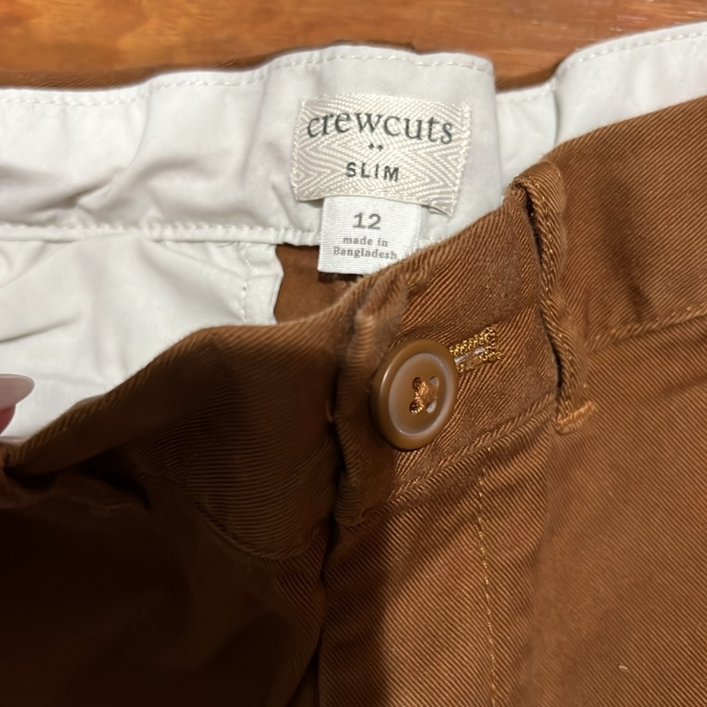 Crewcuts J Crew Slim Fit Khaki Pants Size 12 Kids Adjustable Waist - Picture 6 of 7